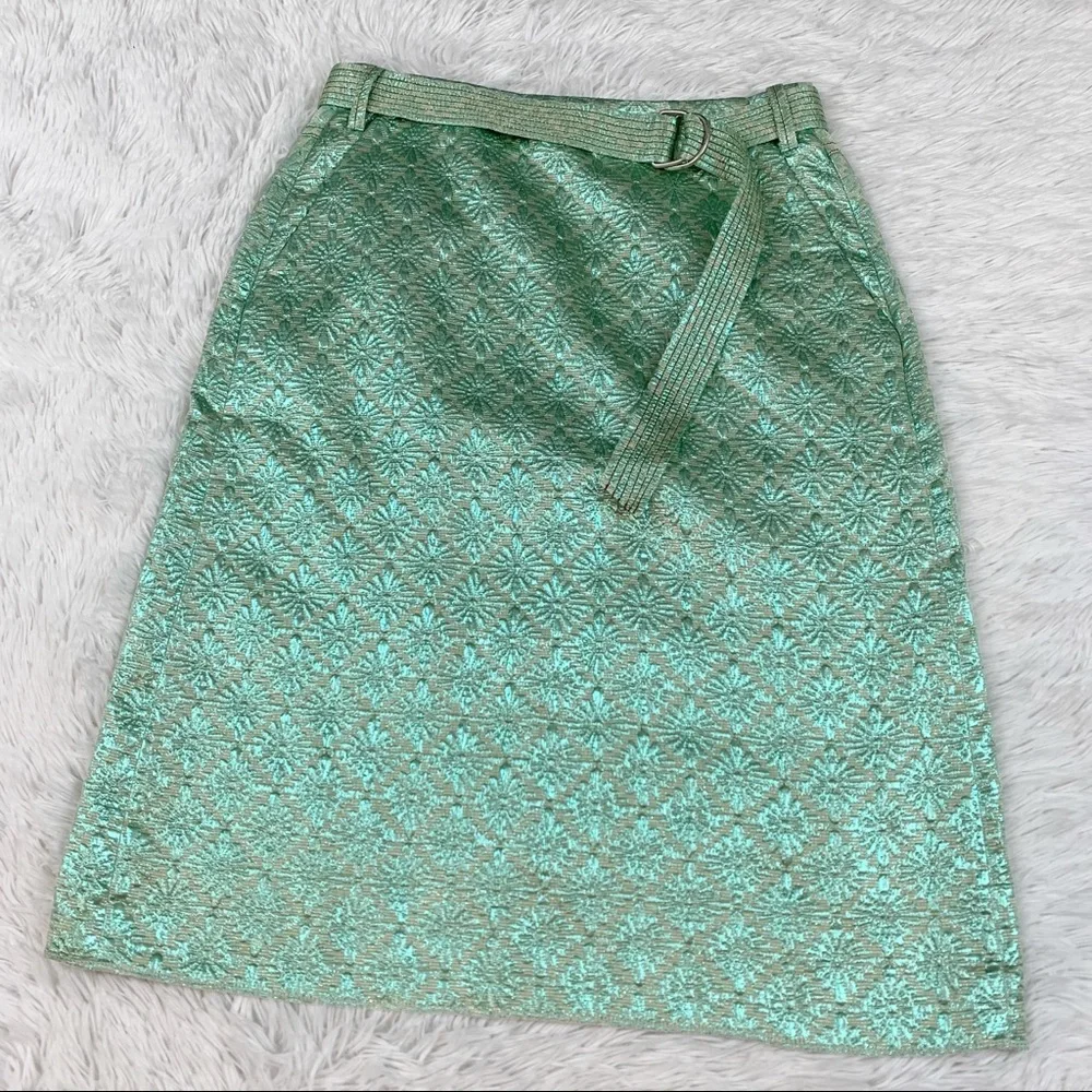 Just In Case New women belted jacquard Skirt knee‎ length